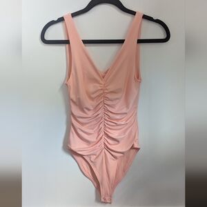 Forever 21 - Peachy Pink Ruched Cami Bodysuit - Size S